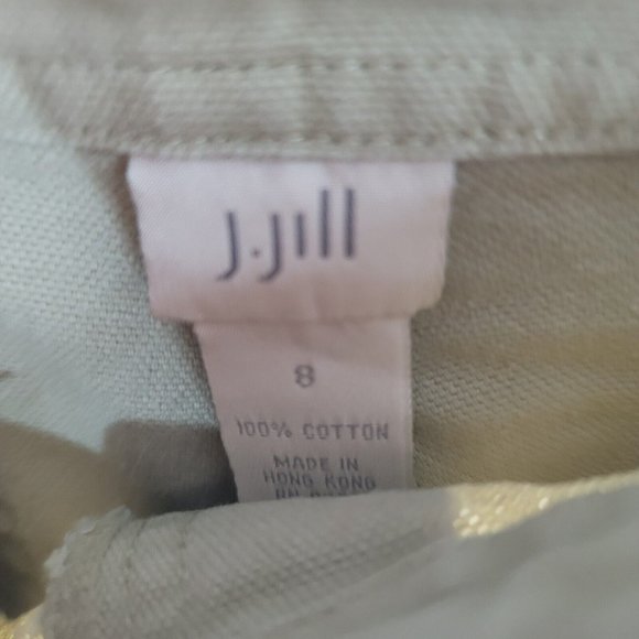 J Jill Pants Womens 8 Khaki Beige Straight Leg‎ Notched Back Pockets Casual - Picture 9 of 9